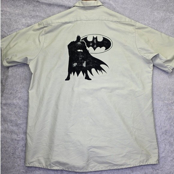 Other - Red Kap Warner Bros Batman Mens Tan Short Sleeve Button Up Work Shirt Graphic L